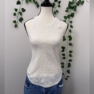 Aritzia Wilfred White Ivory Lace Tank Top XXS